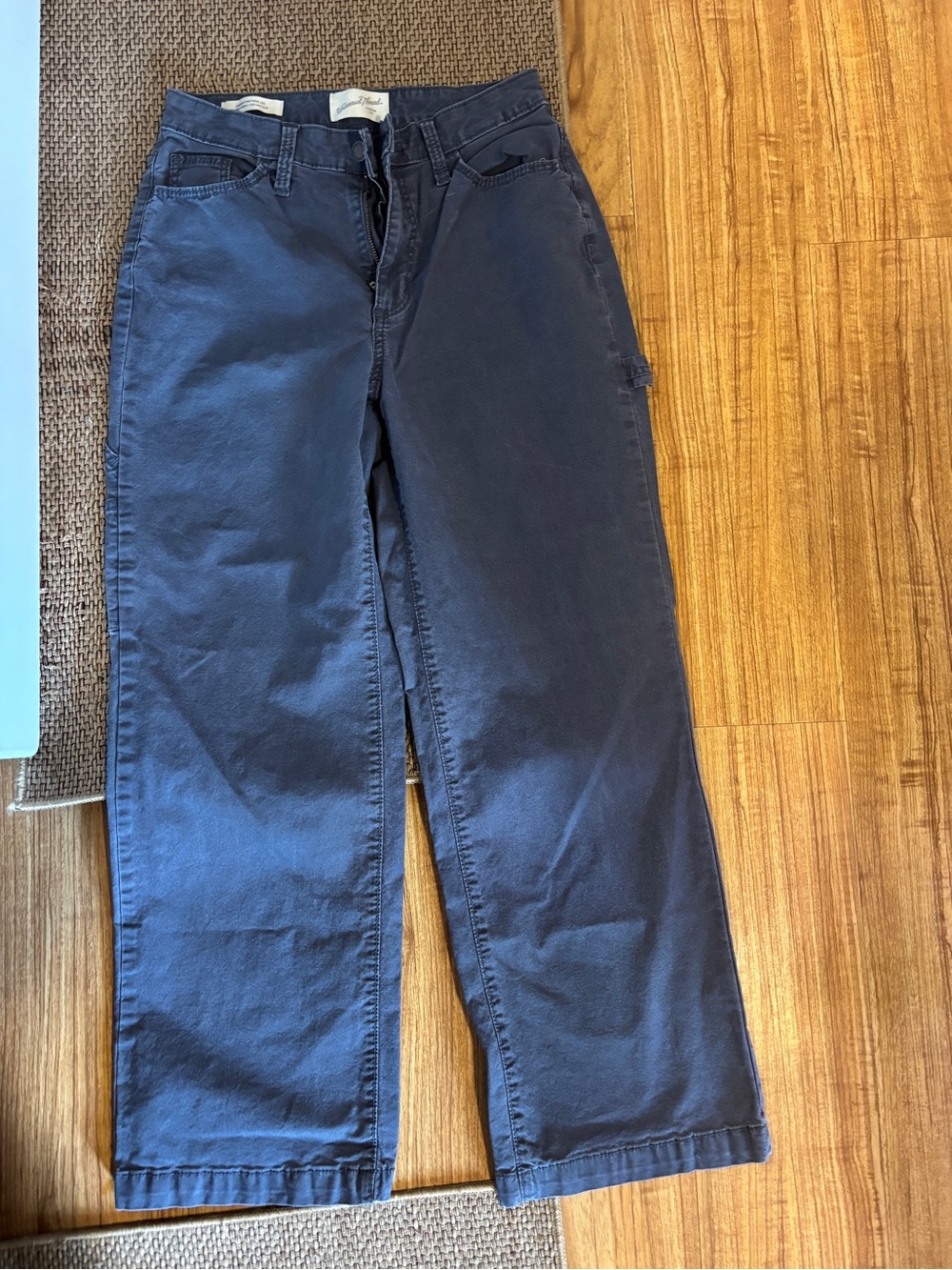Women Navy Casual Straight-Leg Pants
